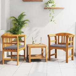 Tuinmeubelen*vidaXL Rozenbank Natuurlijk 68,5 x 46 x 82,5 cm Massief Acaciahout Donkergrijs