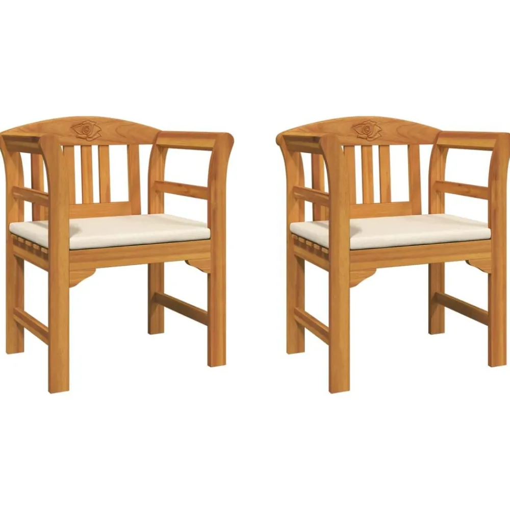 Tuinmeubelen*vidaXL Rozenbank Natuurlijk 68,5 x 46 x 82,5 cm Massief Acaciahout Crèmewit