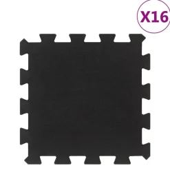 Rubbertegels 16 st 16 mm 30x30 cm zwart>vidaXL Sale