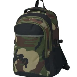 Bagage & Tassen*vidaXL Rugzak voor school 40 L zwart en Camouflage