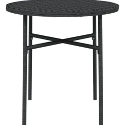 Tuinmeubelen*vidaXL Salontafel 45 cm poly rattan Zwart