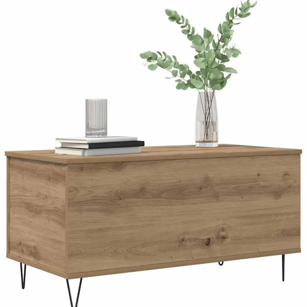 Tafels*vidaXL Salontafel 90 x 44.5 x 45 cm artisanaal eikenkleurig