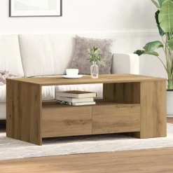 Salontafel Artisan Eiken 102 x 55 x 43,5 cm Bewerkt hout>vidaXL Online