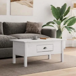 Tafels*vidaXL Salontafel BODO 100x55x46 cm massief grenenhout Wit