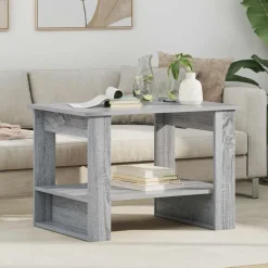 Tafels*vidaXL Salontafel 72 x 50 x 50 cm Bewerkt hout Grijs sonoma