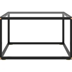 Salontafel met gehard glas 60x60x35 cm zwart>vidaXL New