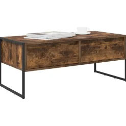 Salontafel met lade Rook Eik 100 x 46 x 40 cm Bewerkt hout><noscript><img width=