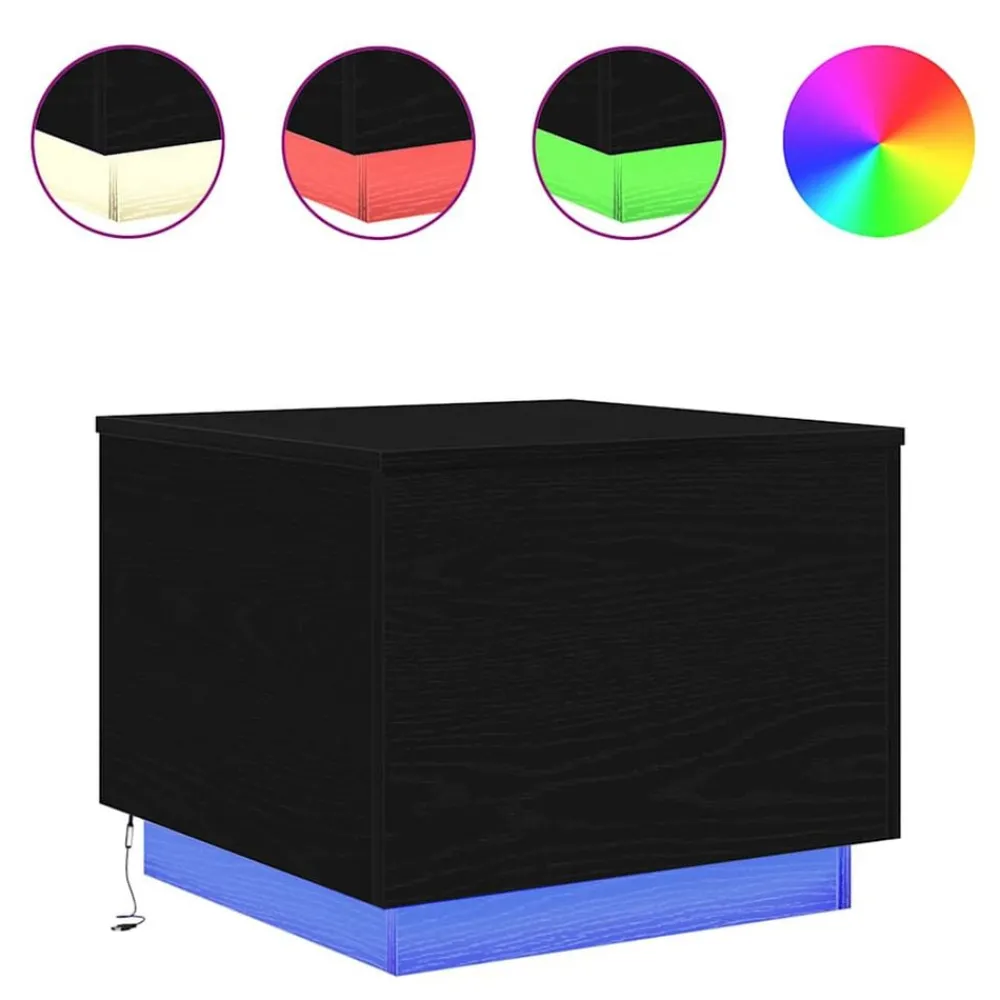 Salontafel met LED-verlichting 50x50x40 cm kleurig>vidaXL Sale