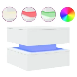 Tafels*vidaXL Salontafel met LED-verlichting 50x50x40 cm Wit