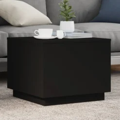 Tafels*vidaXL Salontafel met LED-verlichting 50x50x40 cm Zwart