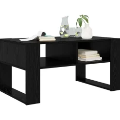 Salontafel met opslag 92 x 53 x 45 cm Bewerkt hout><noscript><img width=