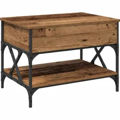 Tafels*vidaXL Salontafel 70x50x50cm Bewerkt hout Oud hout