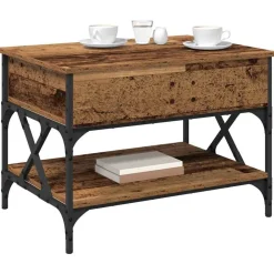 Tafels*vidaXL Salontafel 70x50x50cm Bewerkt hout Oud hout