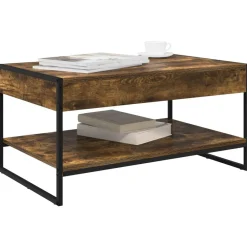 Tafels*vidaXL Salontafel Rook Eik 80 x 50 x 40 cm Bewerkt hout Gerookt eiken