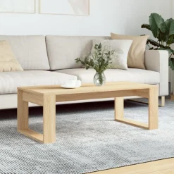 Tafels*vidaXL Salontafel 102x50x35 cm bewerkt hout kleurig Sonoma eiken