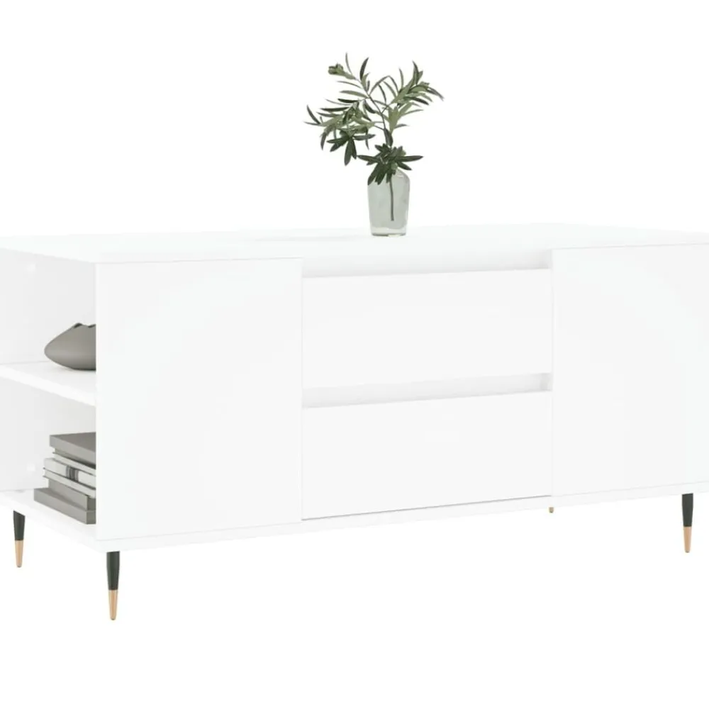 Tafels*vidaXL Salontafel 102x44,5x50 cm bewerkt hout Wit