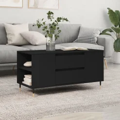Tafels*vidaXL Salontafel 102x44,5x50 cm bewerkt hout Zwart