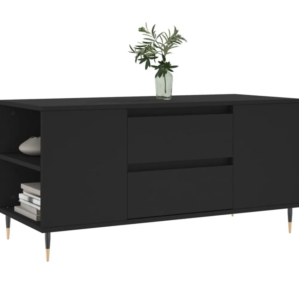 Tafels*vidaXL Salontafel 102x44,5x50 cm bewerkt hout Zwart