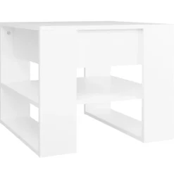 Tafels*vidaXL Salontafel 55,5x55x45 cm bewerkt hout Wit