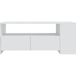 Tafels*vidaXL Salontafel 102x55x42 cm bewerkt hout zwart Wit