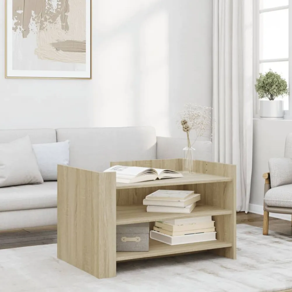 Salontafel 80x50x50 cm bewerkt hout kleurig>vidaXL Clearance
