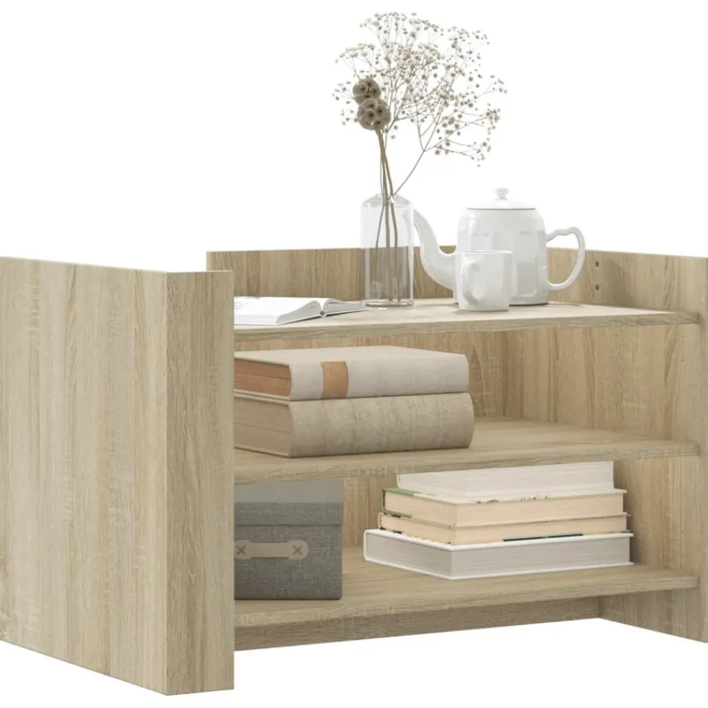 Salontafel 80x50x50 cm bewerkt hout kleurig>vidaXL Clearance