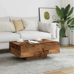 Salontafel 85x55x31 cm bewerkt hout kleurig><noscript><img width=