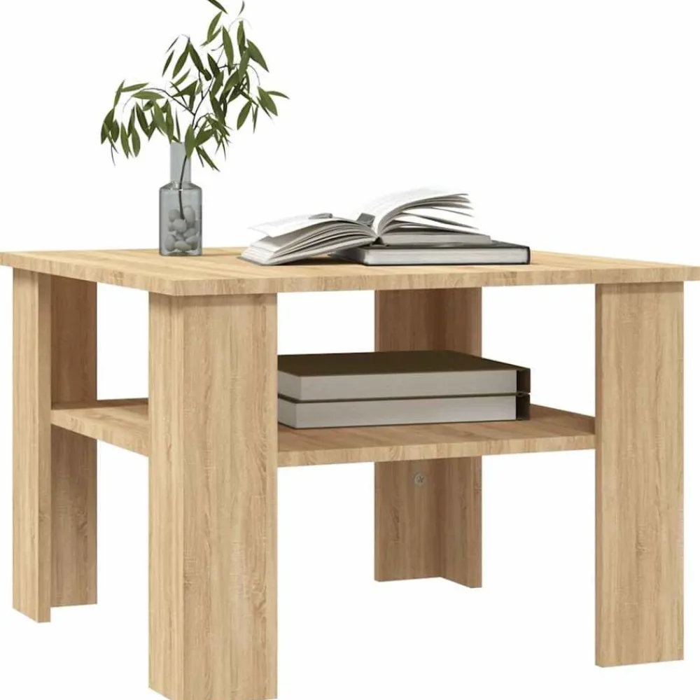 Salontafel 60x60x42 cm bewerkt hout kleurig>vidaXL Sale