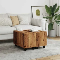 Tafels*vidaXL Salontafel 60x60x38 cm bewerkt hout kleurig Oud hout