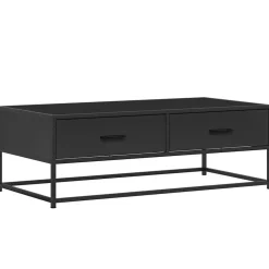 Tafels*vidaXL Salontafel 100x50x35 cm bewerkt hout en metaal Zwart