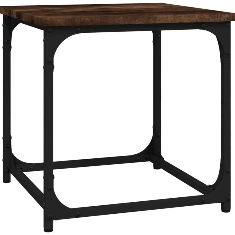 Tafels*vidaXL Salontafel 40x40x40 cm bewerkt hout kleurig Gerookt eiken