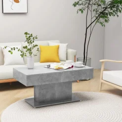 Tafels*vidaXL Salontafel 96x50x45 cm bewerkt hout Betongrijs