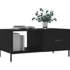 Tafels*vidaXL Salontafel 90x50x40 cm bewerkt hout Zwart