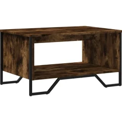 Tafels*vidaXL Salontafel 75x51x40 cm bewerkt hout kleurig Gerookt eiken