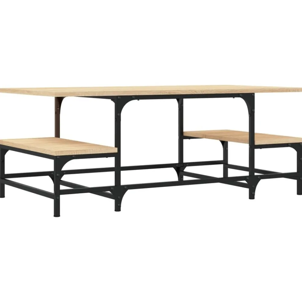 Tafels*vidaXL Salontafel 100x50,5x40 cm bewerkt hout kleurig Sonoma eiken
