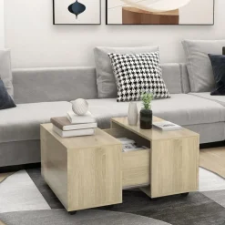 Salontafel 60x60x38 cm bewerkt hout kleurig>vidaXL Hot