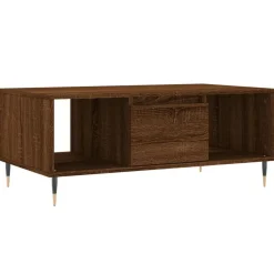 Tafels*vidaXL Salontafel 90x50x36,5 cm bewerkt hout bruin eikenkleur