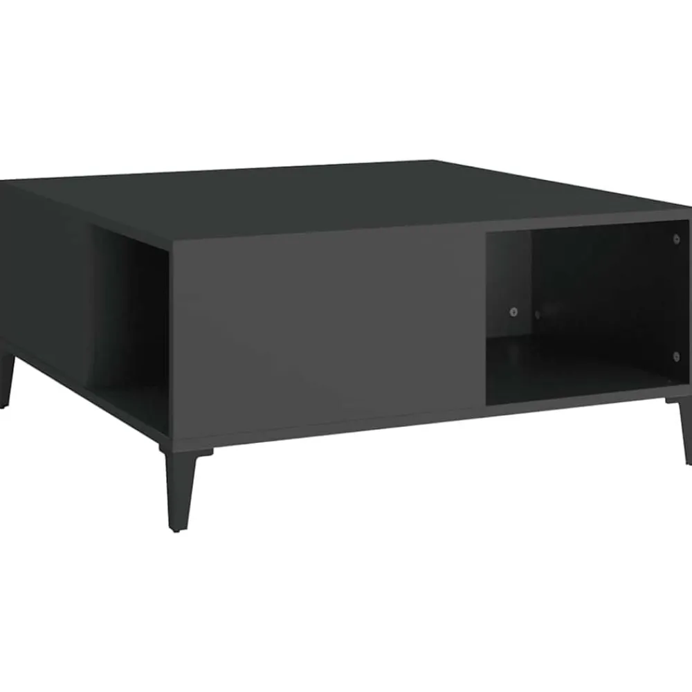 Tafels*vidaXL Salontafel 80x80x36,5 cm bewerkt hout Zwart