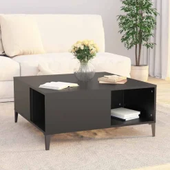Tafels*vidaXL Salontafel 80x80x36,5 cm bewerkt hout Zwart
