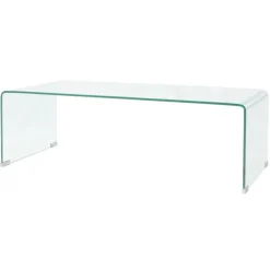 Salontafel 98x45x30 cm gehard glas transparant>vidaXL Best