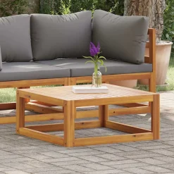 Tuinmeubelen*vidaXL Salontafel 68x68x29 cm massief acaciahout Crème