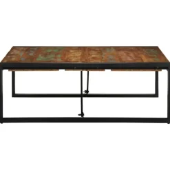Salontafel 100x100x35 cm massief gerecycled hout meerkleurig><noscript><img width=