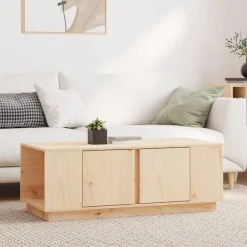 Tafels*vidaXL Salontafel 110x50x40 cm massief grenenhout Naturel