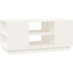 Tafels*vidaXL Salontafel 90x49x40,5 cm massief grenenhout Wit