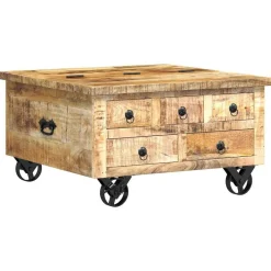 Salontafel 70x70x40 cm ruw mangohout>vidaXL Online