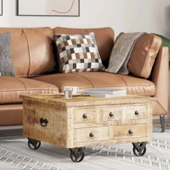 Salontafel 70x70x40 cm ruw mangohout><noscript><img width=