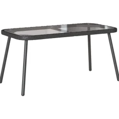 Tuinmeubelen*vidaXL Salontafel 90 x 45 x 43 cm poly rattan Zwart