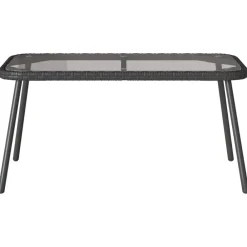 Tuinmeubelen*vidaXL Salontafel 90 x 45 x 43 cm poly rattan Zwart