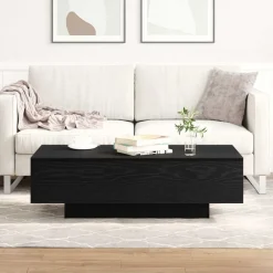 Tafels*vidaXL Salontafel 100 x 49,5 x 31 cm Bewerkt hout Zwart eiken