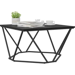Salontafel 80 x 80 x 45 cm Engineered hout en staal><noscript><img width=